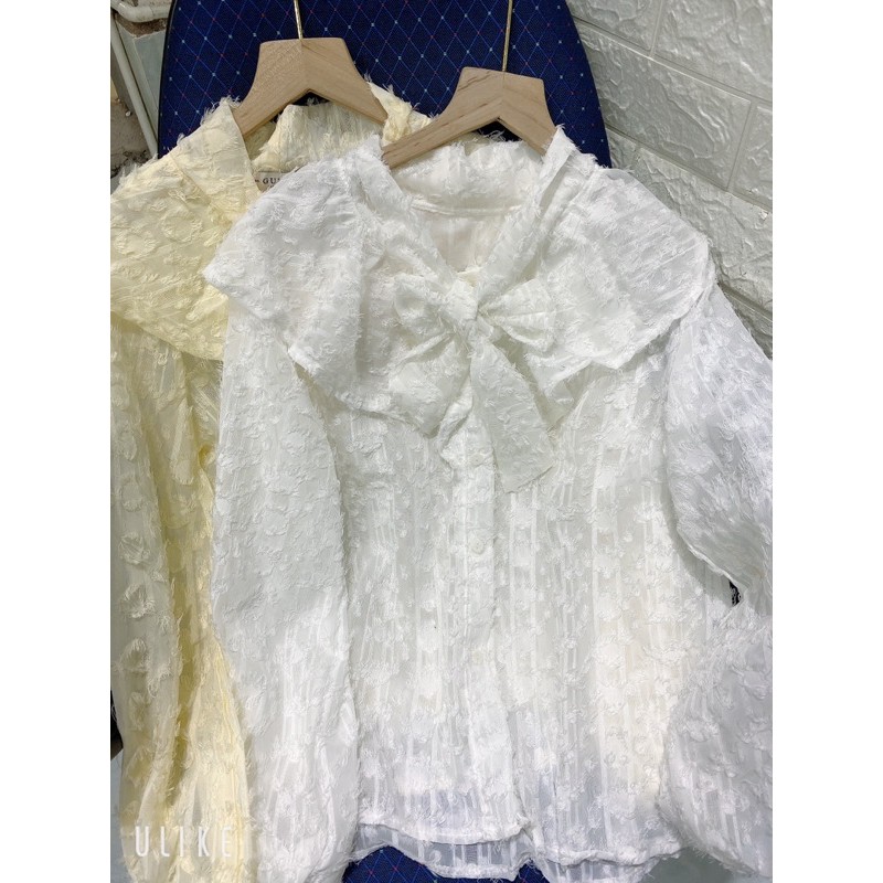 [Mã WASKT410K giảm 10K đơn 50K] Áo sơ mi lông cổ bèo nơ / 95k | BigBuy360 - bigbuy360.vn