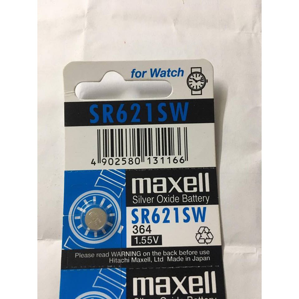 Vỉ 5 viên Maxell SR621 / 364 / SR621SW thay pin đồng hồ đeo tay