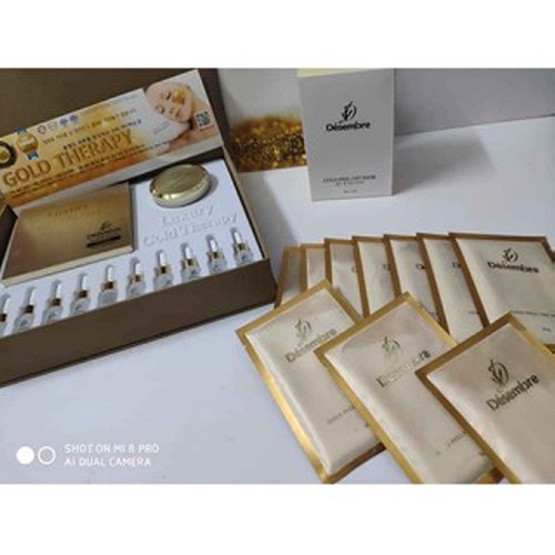 BỘ MẶT NẠ VÀNG LÁ 24K GOLD THERAPY LUXURY DESEMBRE HÀN QUỐC
