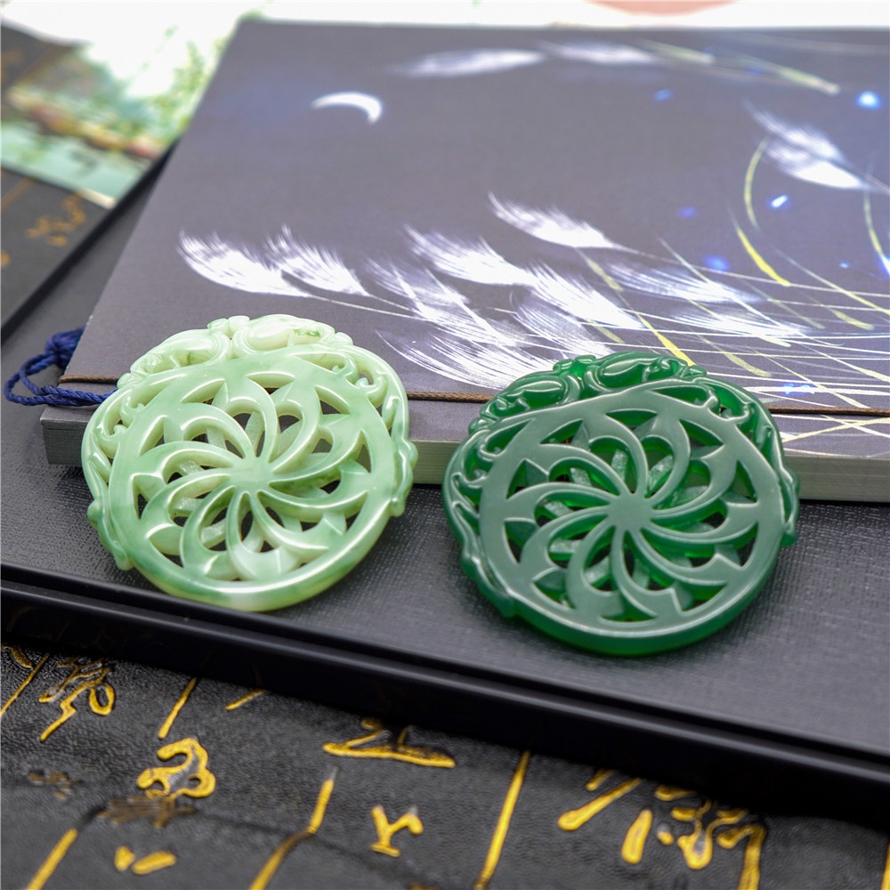 Ngọc bội resin họa tiết tròn 53mm nguyên liệu làm trâm làm trang sức cổ trang việt phục