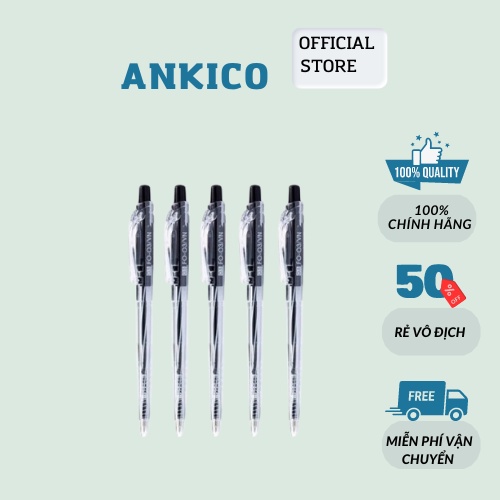 Combo 5 Bút Bi Flexoffice FO-03 bút bi học sinh chính hãng ANKICO