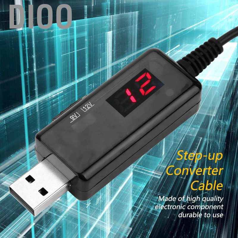 Dioo USB to DC Boost Cable Router Step up Voltage Converter Display 9V/12V