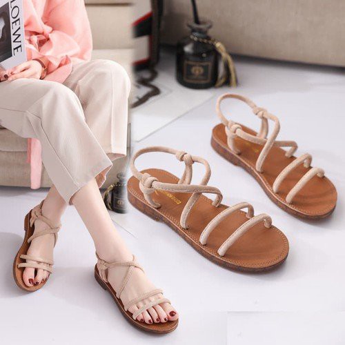 GIÀY SANDAL NỮ ĐẾ BỆT 2 QUAI NGANG