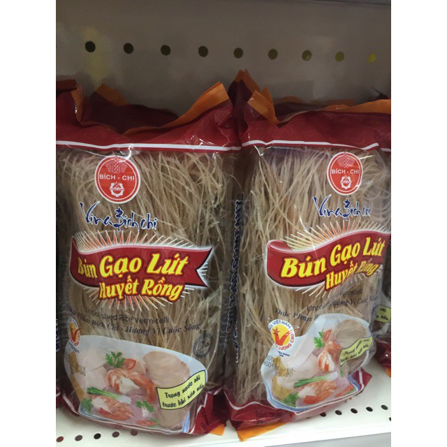 Bún gạo lứt huyết rồng Bích Chi gói 200g Giảm cân, Ăn kiêng, Người bệnh tiểu đường Eat Clean Das/Diet