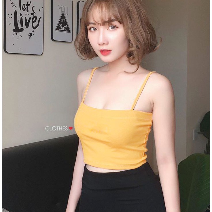 Áo Quây Nữ CHIDU 2 Dây Kiểu Dáng Croptop Sợi Dẹt Chất Liệu Cotton - TA007