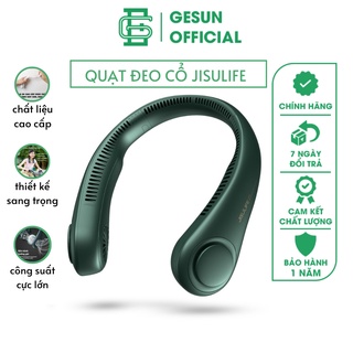 Quạt đeo cổ JISULIFE USB mini tích điện không cánh tiện lợi, thời trang, kiểu dáng thể thao sử dụng liên tục 16h