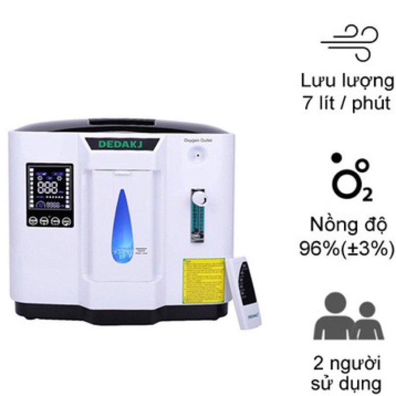 ⛔️GIÁ TỐT NHẤT‼️ Máy Tạo Oxy Y Tế Gia Đình DEDAKJ DE-1A 7 Lít - Chính Hãng Bao Đổi Trả
