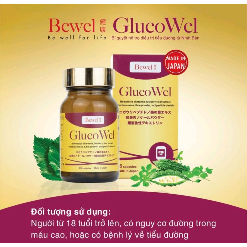 Viên uống hỗ trợ bệnh tiểu đường BEWEL GlucoWel ⚡ Nhập khẩu Nhật Bản ⚡ Bí quyết giảm bệnh lý tiểu đường
