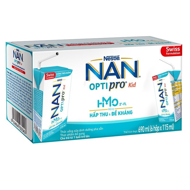 Thùng 36 hộp sữa pha sẵn NESTLE NAN OPTIPRO KID 115ml/hộp