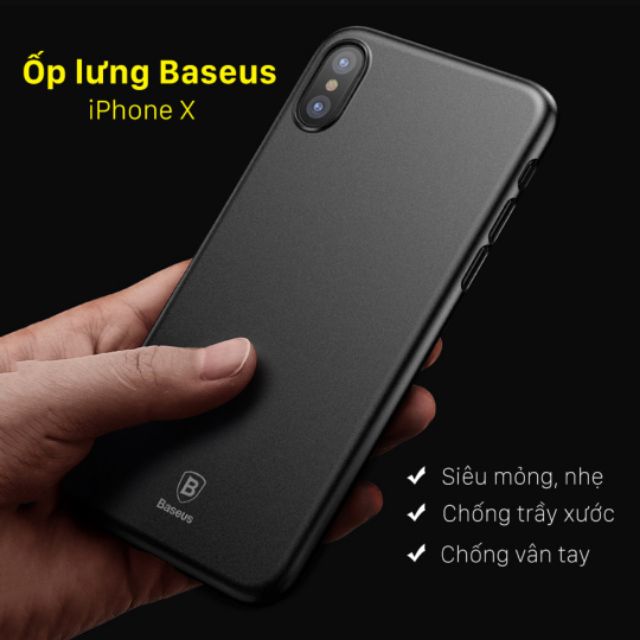 Ốp Baseus nhám siêu mỏng IPhone X - Nhiều màu