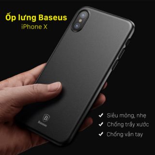 Ốp Baseus nhám siêu mỏng IPhone X - Nhiều màu