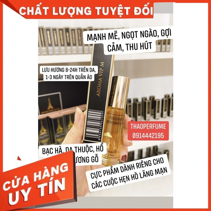 [HÚT HỒN PHÁI NỮ] AROMA VIP MEN - TINH DẦU NƯỚC HOA PHÁP AROMA 12ML CHÍNH HÃNG