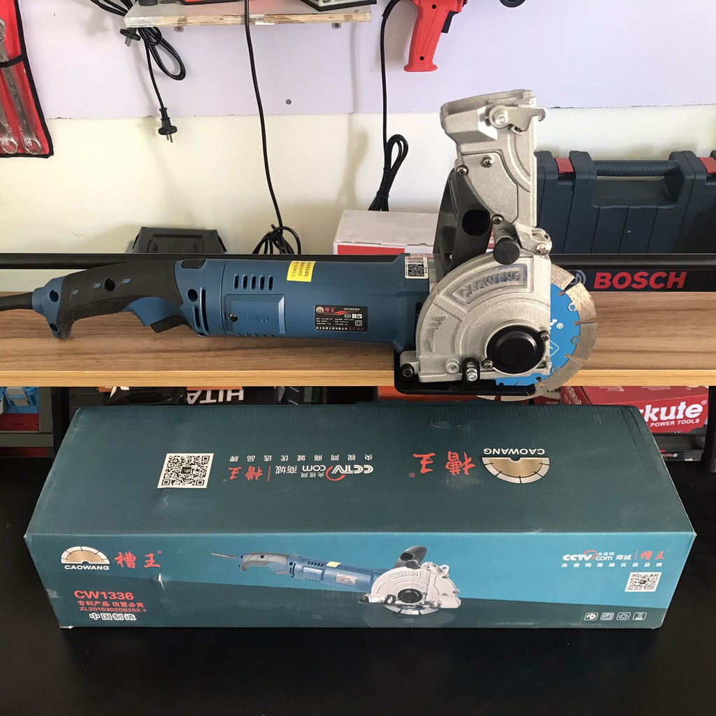 Máy cắt rãnh tường 1 lưỡi Caowang CW1336, công suất 1800W, cắt sâu 40mm, cắt ướt không bụi - Hàng chính hãng