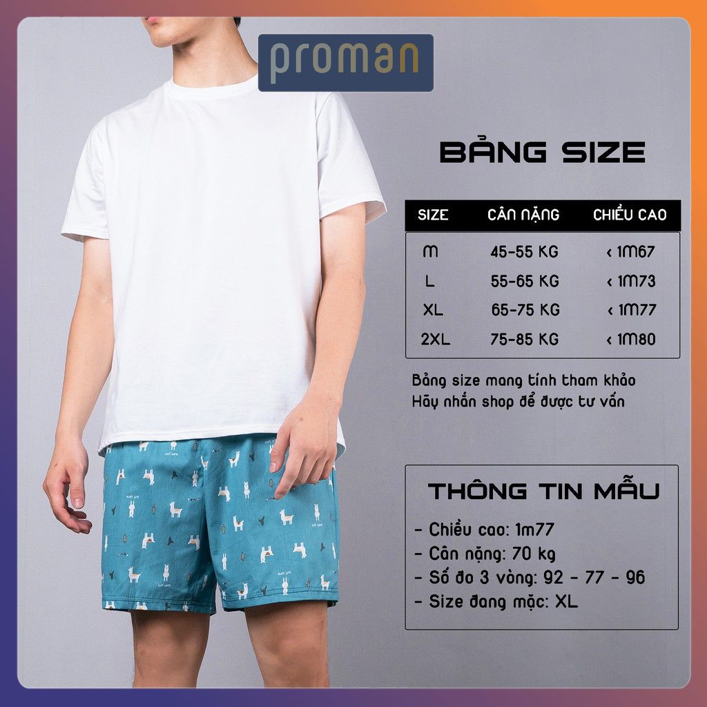 Quần short cartoon nhiều họa tiết, Quần đùi nam đi biển họa tiết đẹp hàng cao cấp - PROMAN
