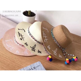 Mũ cói vành rộng mẹ và bé