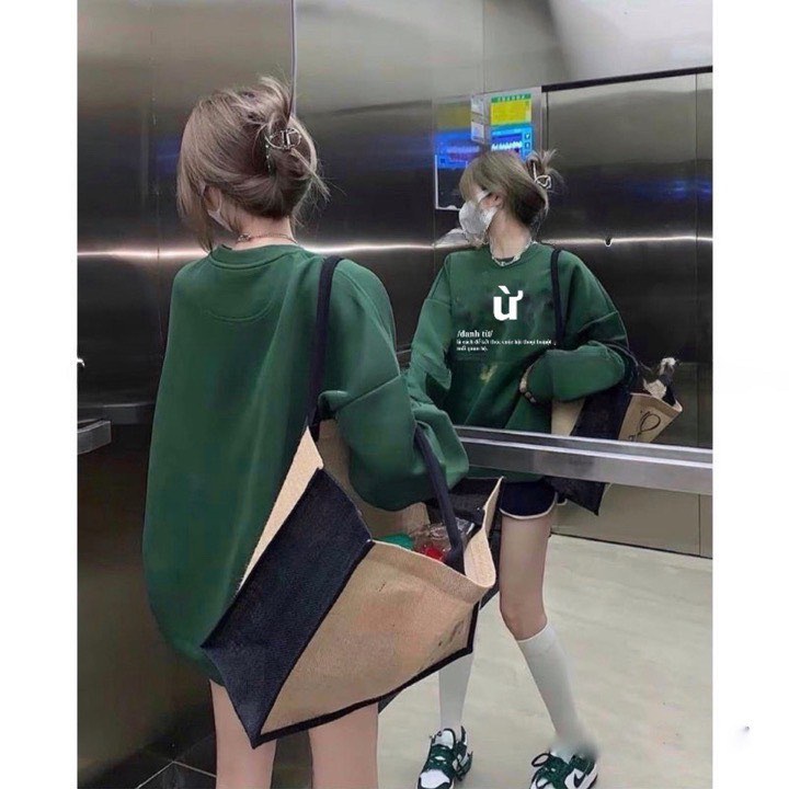 Áo Sweater Mới Form to Đại In Hình Chữ ( Ừ ) - ZADOLA FASHION