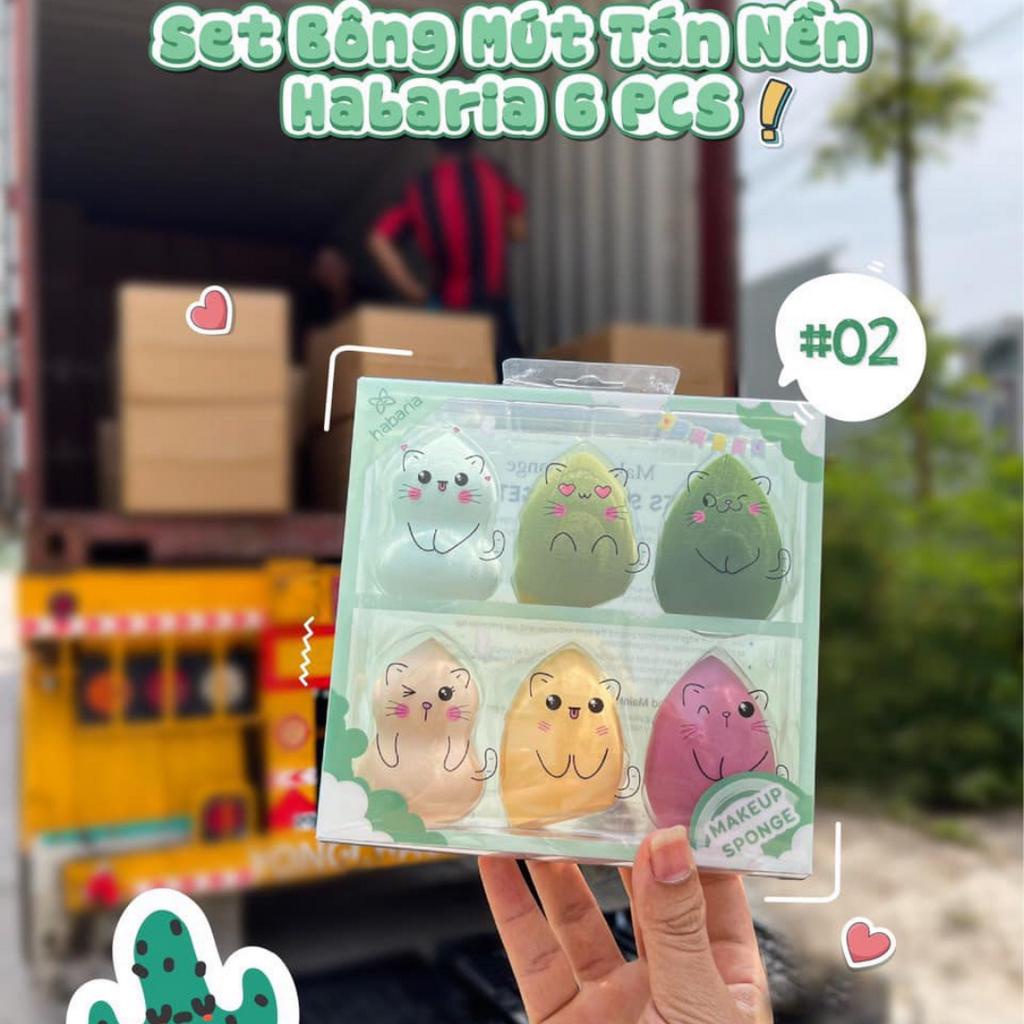 Sét bông mút tán nền Habaria 6 PCS siêu cute, tiện dụng