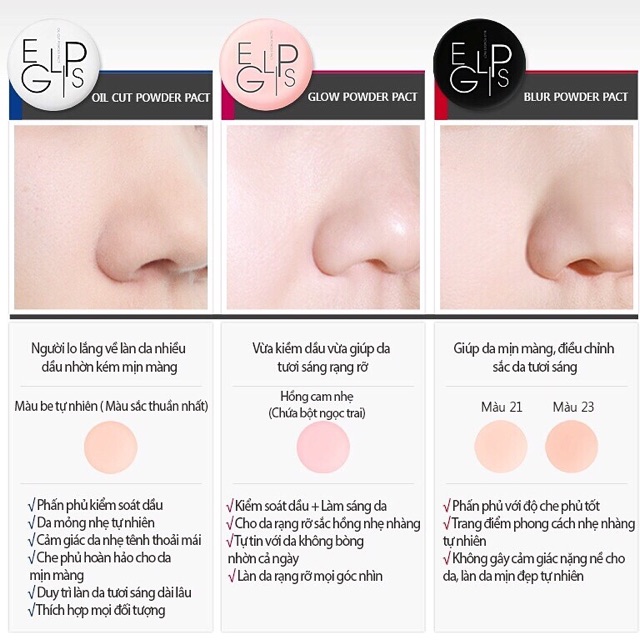 Phấn phủ Eglips Powder Pact / About Tone Powder Pact