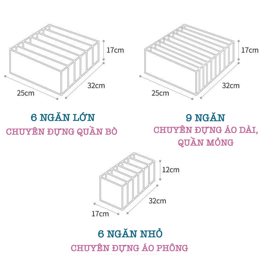 Hộp Đựng Đồ Lót, Quần Áo, Hộp Vải Chia Ngăn Để Ngăn Kéo, Tủ Quần Áo Siêu Gọn P007