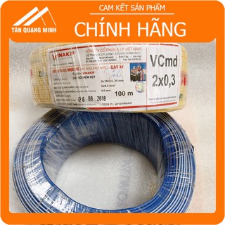 [10M]Dây điện đôi vcmd 2x0.3 VINAKIP Dây 2 Màu 100% Đồng Nguyên Chất
