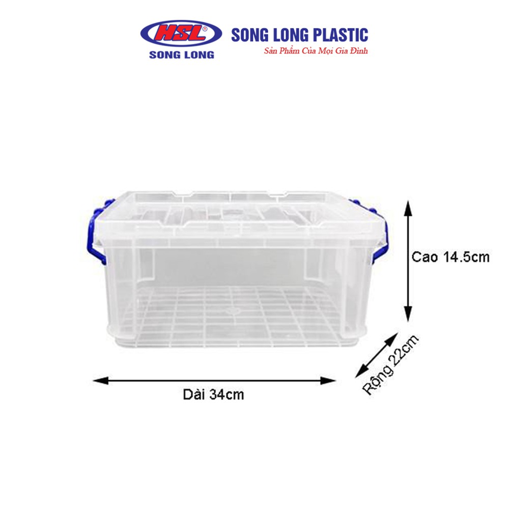 Bộ 2 hộp đựng thực phẩm nhựa có nắp Song Long Plastic đa năng - 2222