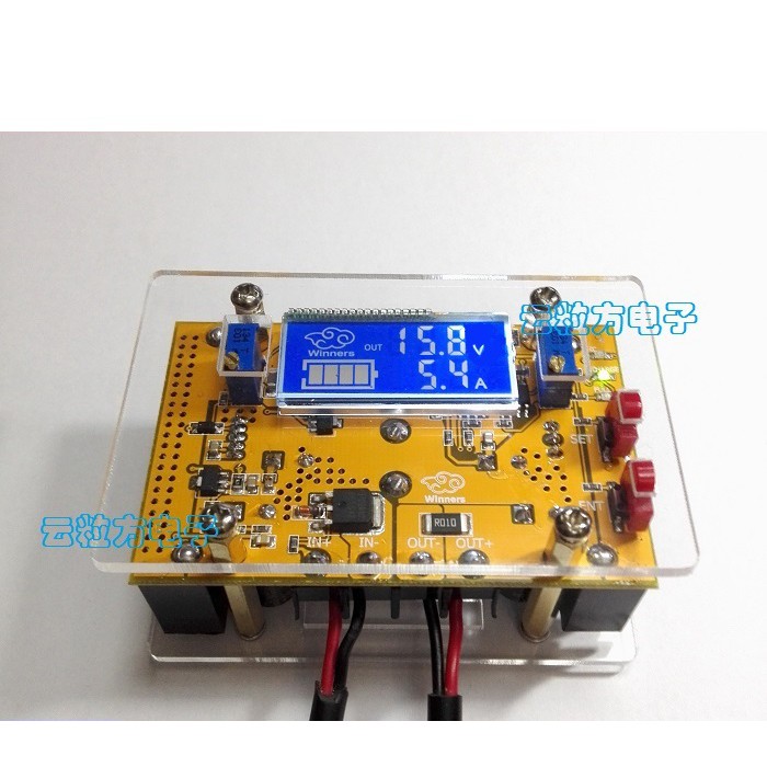 Denshitaro Bộ nguồn led DC 10A mini LCD kèm hộp mica D00-175