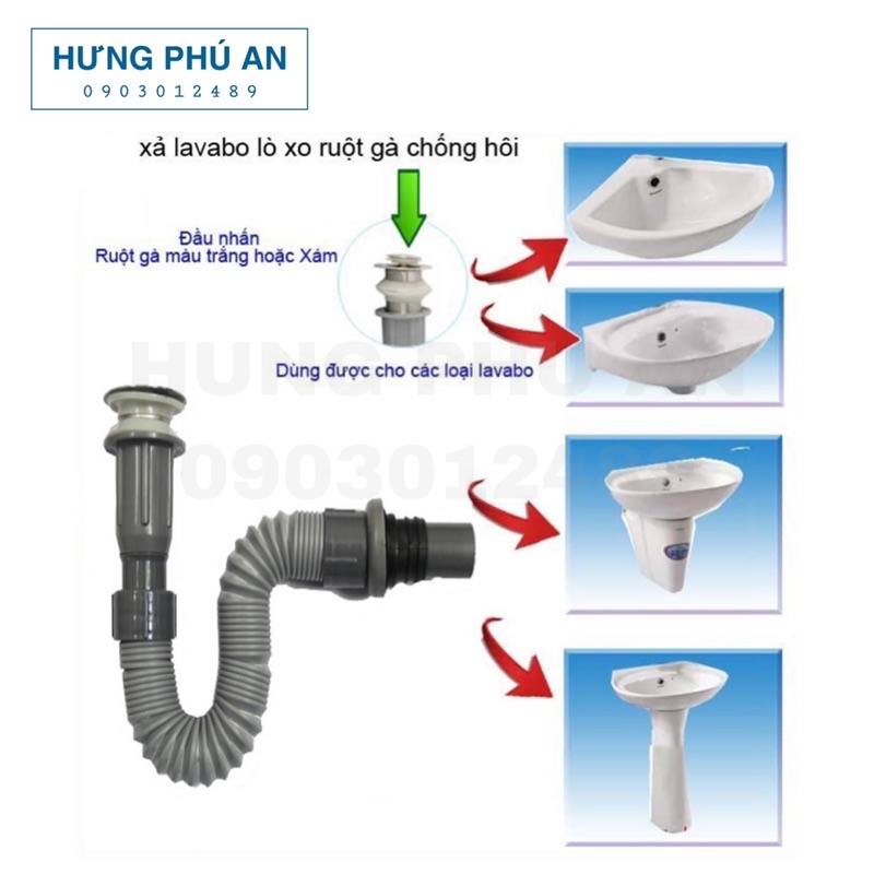 Bộ xả thoát nước lavabo  nhựa ABS - dễ dàng lắp mới hoặc thay thế, sửa chữa
