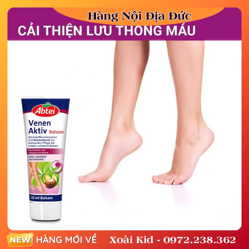 Bộ Kem Bôi và Viên uống giãn tĩnh mạch Abtei Venen Aktiv 125ML của Đức - Date mới Đủ Bill