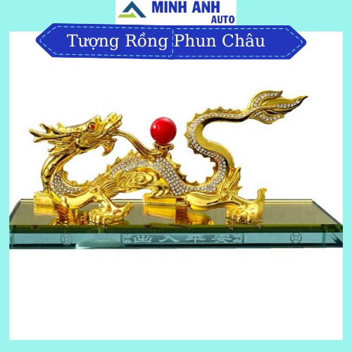 Tượng phong thủy rồng vàng nhả ngọc kiêm nước hoa trang trí nhà cửa, bàn làm việc, taplo ô tô cao cấp