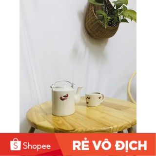 Bàn trà hình tròn mặt gỗ ,có ảnh thật