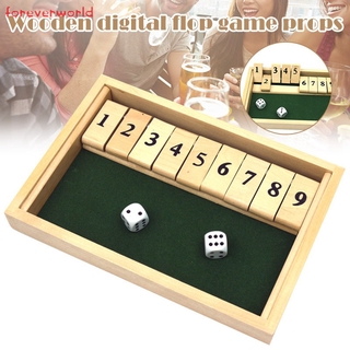♣✨♣ Flop Games Shut Box Wooden Board Game with Dice for Classroom Home Party Kid Adults