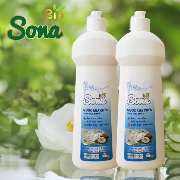 Nước Rửa Chén, Nước Rửa Bát Sona 800gr - Hương Quế/ Hương Dừa