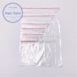 TÚI ZIP CHỈ ĐỎ ĐỦ SIZE SET 100GRAM
