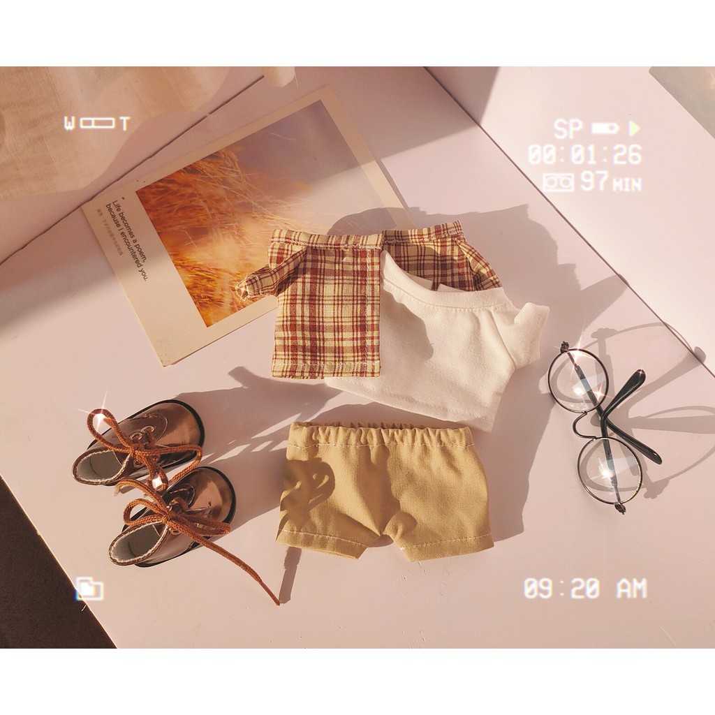 |OUTFIT DOLL| - SET BROWN BASIC DOLL 20CM - tiemcualeo