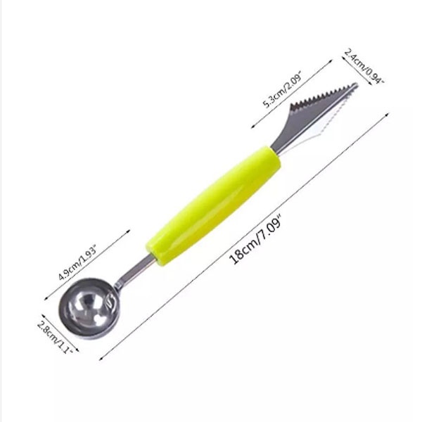 Muỗng Tỉa Trái Cây, Rau Củ 2 in 1, Múc Kem, Trái Cây Viên Tròn Tạo Hình Thực Phẩm Đẹp Mắt Đa Năng-Tặng cọ quét silicone