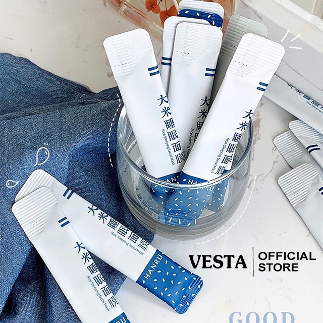 Mặt nạ ngủ - 1 gói lẻ mặt nạ dưỡng da Hanru - mask thạch gạo trắng da và dưỡng ẩm | BigBuy360 - bigbuy360.vn