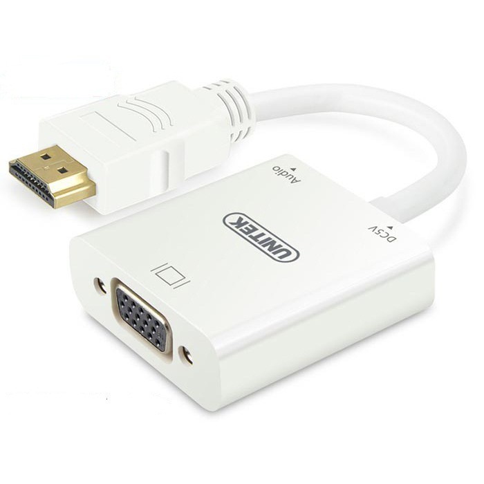 [Mã ELHACE giảm 4% đơn 300K] Cáp Chuyển HDMI To VGA + Audio UNITEK Y-6333WH