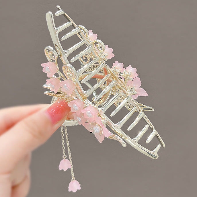 Kẹp Tóc Tua Rua Hình Chim Phượng Hoàng Màu Vàng Phong Cách Trung Hoa