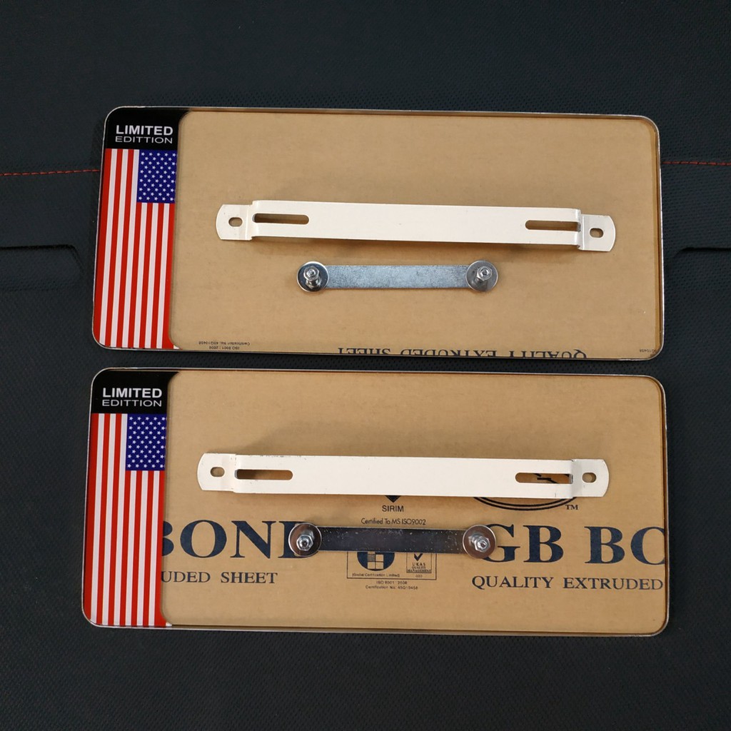 Khung biển số ô tô kiểu mới số vuông biển hình chữ nhật có hình trang trí khung gò mặt trước chống nước