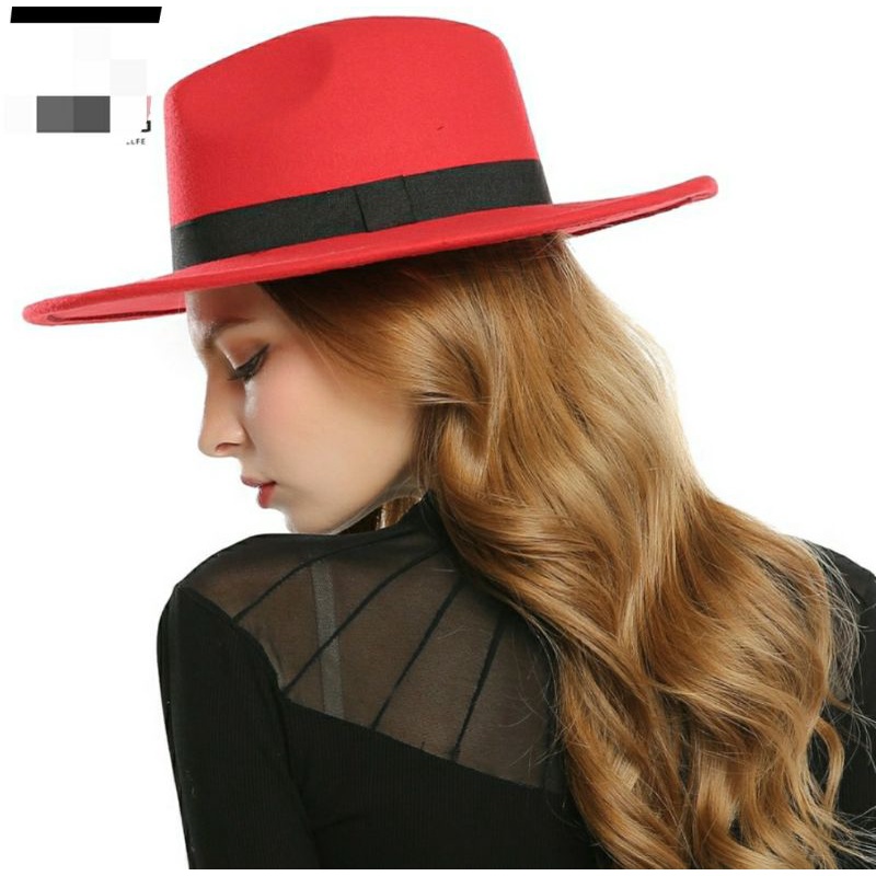 Nón cao bồi mũ phớt nỉ đai đen fedora Lh0917399527