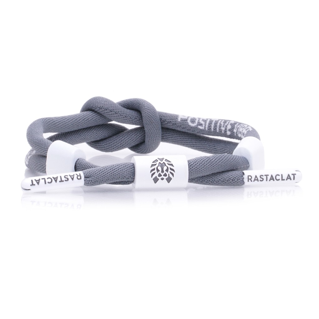 Vòng tay Rastaclat POSITIVE VIBES - GREY dây thắt xám RAS11400006