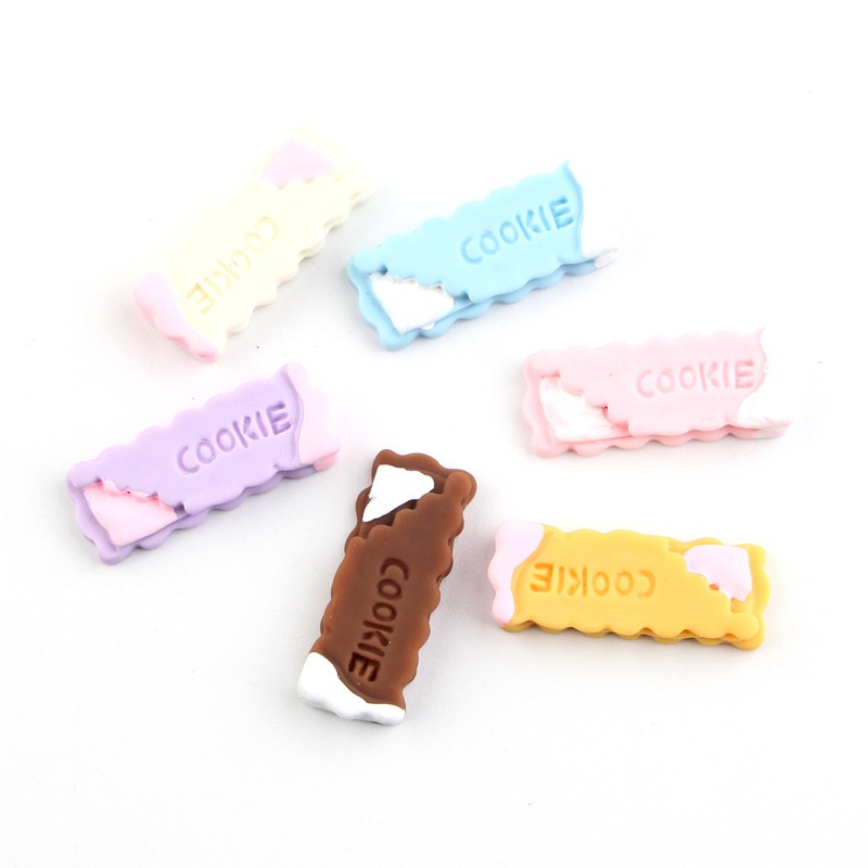 Set 10 phụ kiện trang trí điện thoại hình bánh quy sô cô la bằng nhựa resin