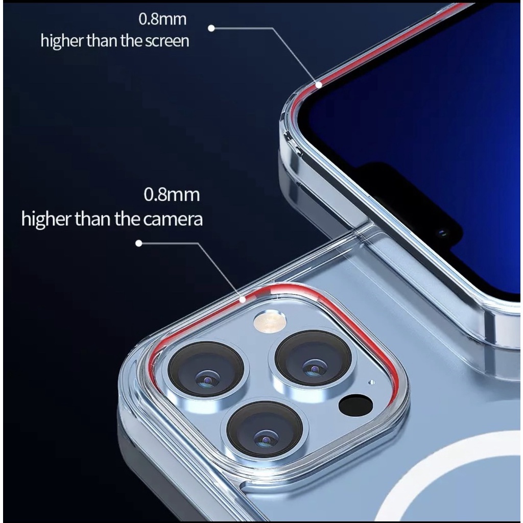 Ốp Wiwu Magentic Crystal Case cho Iphone trong viền màu, chống ố vàng , chống sốc tốt - Hàng chính hãng