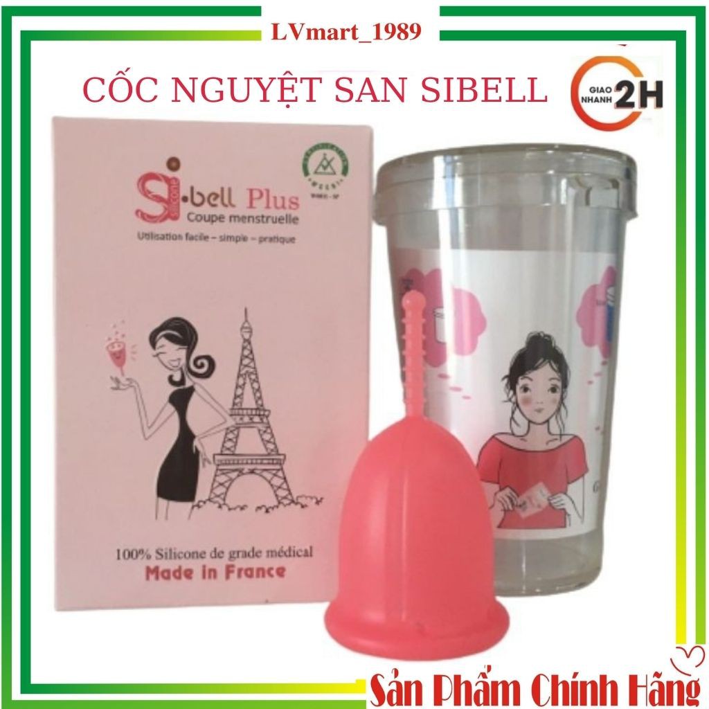 Cốc Nguyệt San SIBELL PLUS  Nhập Khẩu Pháp  Tặng Kèm Ly Tiệt Trùng và Viên Tiệt Trùng