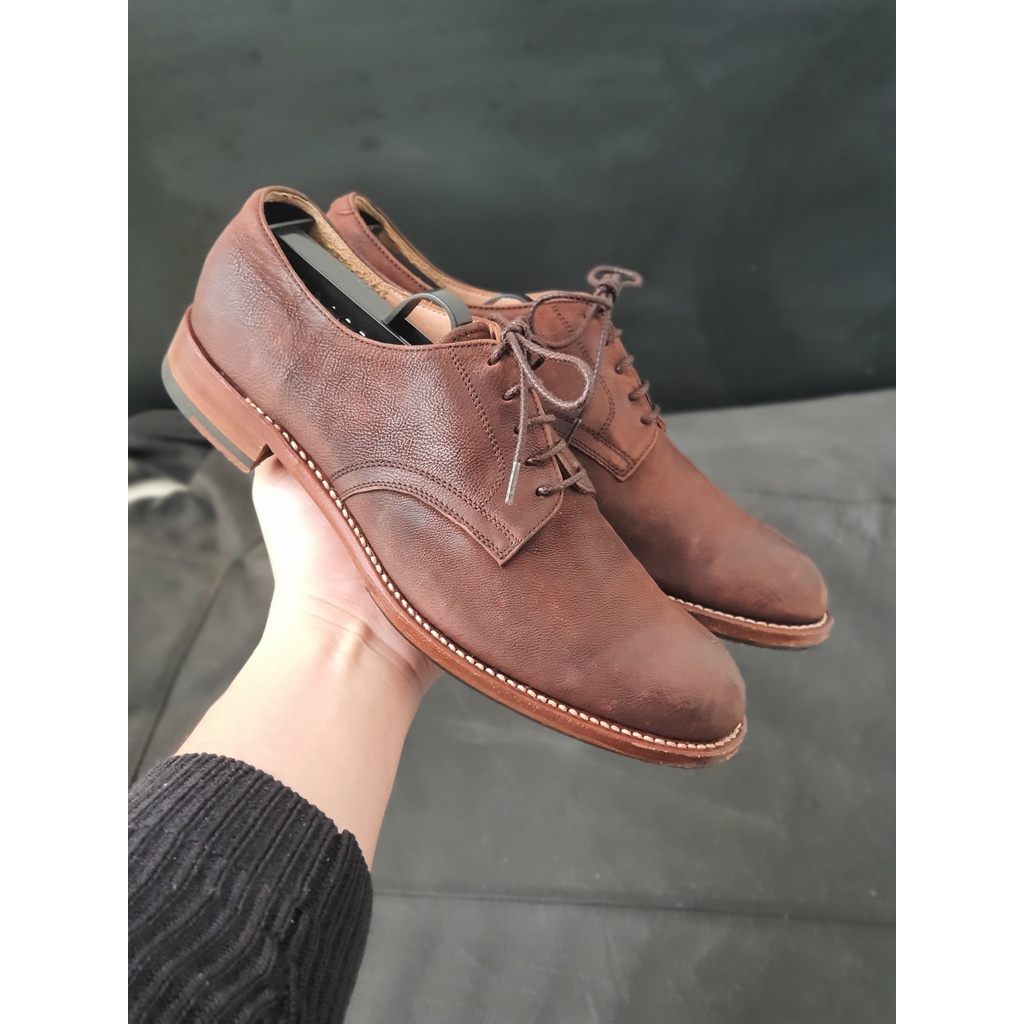 Giày tây nam 2hand buộc dây hiệu Saya made in Japan, chính hãng, chất da full grain, size 38, đế da khâu, gần như mới