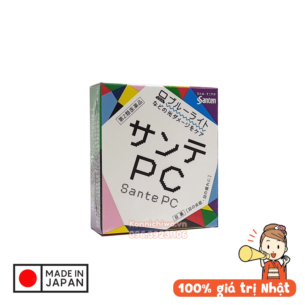 [Hàng Nhật] Nước nhỏ mắt S.A.N.T.E dành cho người thường xuyên tiếp xúc máy tính, màn hình điện thoại