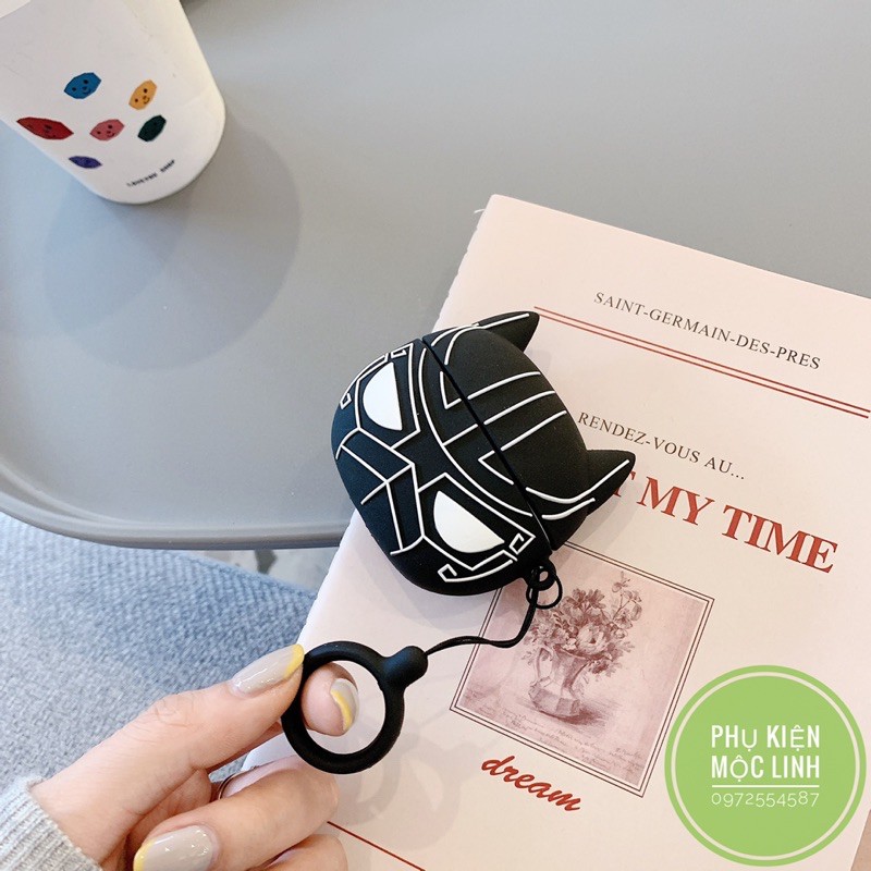 ☘️Tặng kèm móc treo☘️Case Airpod 1 2 Black Panther - Vỏ bao bọc Cover đựng tai nghe không dây Airpods Báo đen