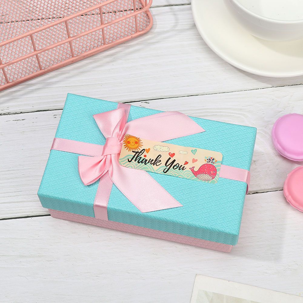 Set 120 Nhãn Dán Niêm Phong Bao Bì In Chữ Thank You Hình Chim/Cá Voi Hoạt Hình 1*3inch