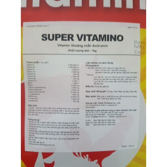 Vitamin tổng hợp cho gà đá chim cảnh hàn quốc 1kg Navi store