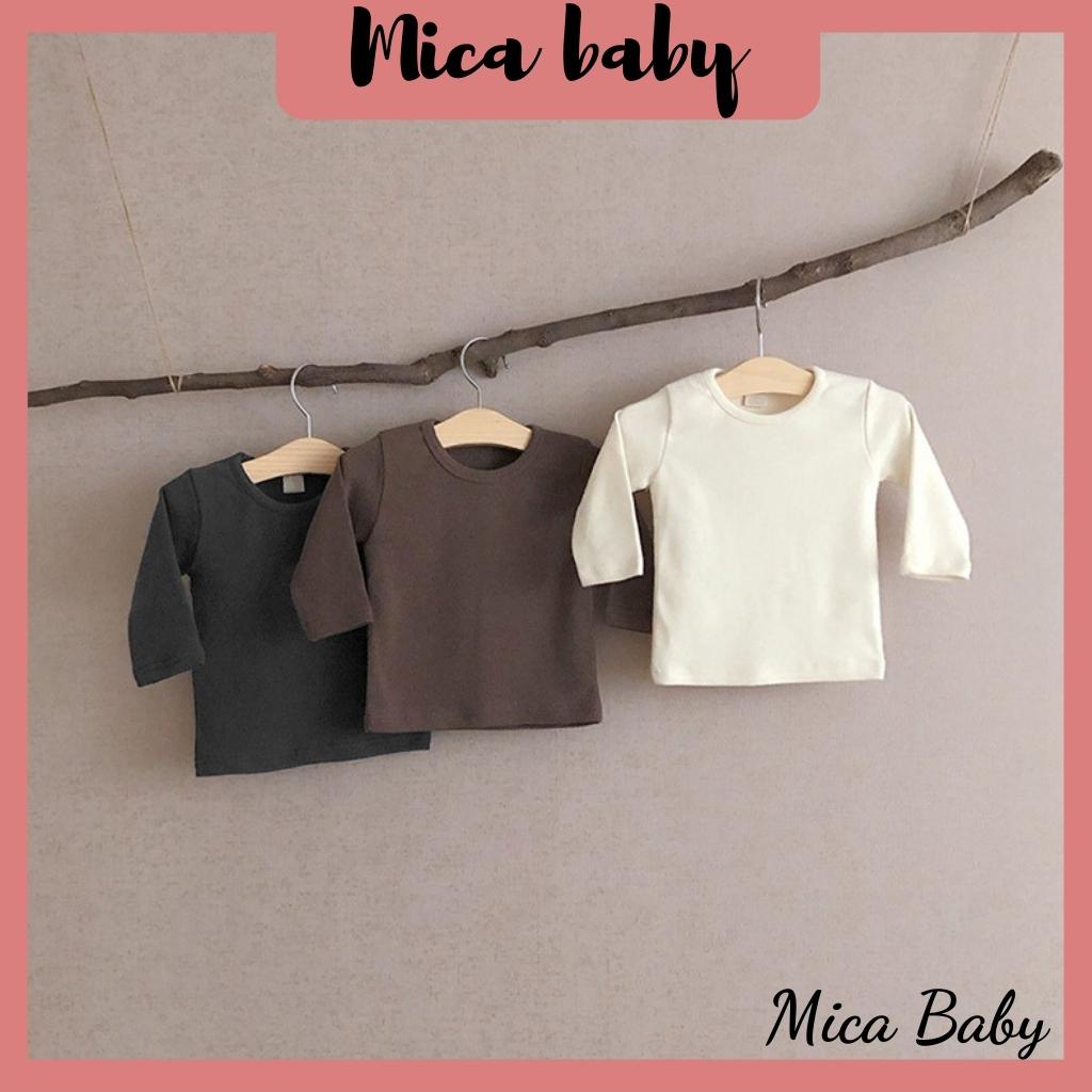Áo cotton vải trơn BBAMMA dài tay cho bé Mica baby A04